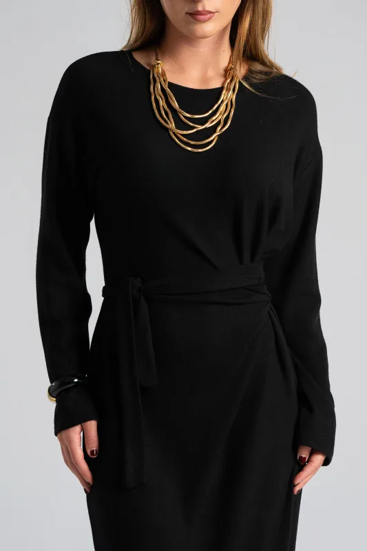 Φόρεμα Νημάτινο Πλαινό Δέσιμο