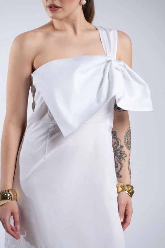Φόρεμα One Shoulder Φιόγκος