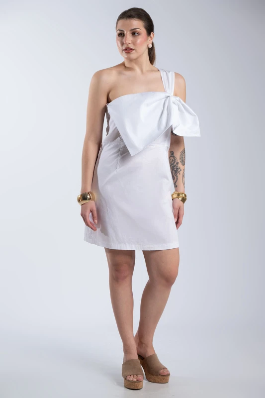 Φόρεμα One Shoulder Φιόγκος