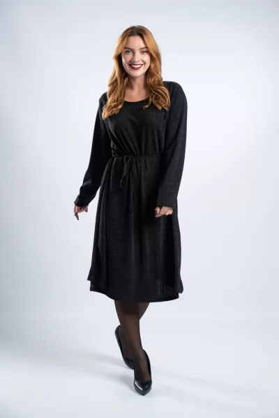 Φόρεμα Over Lurex Μαύρο