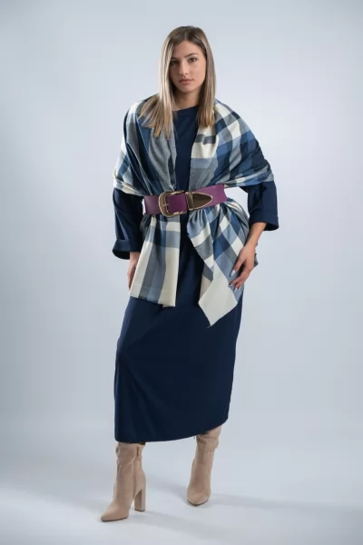 Φόρεμα Over Maxi Rib Navy Blue