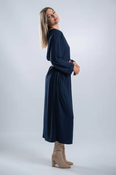 Φόρεμα Over Maxi Rib Navy Blue