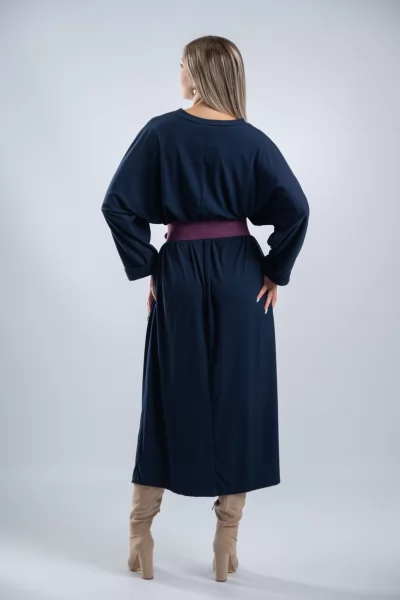 Φόρεμα Over Maxi Rib Navy Blue
