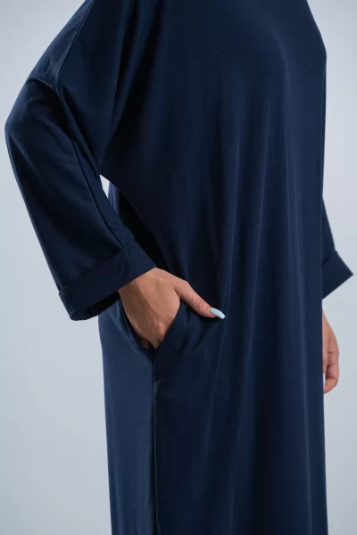 Φόρεμα Over Maxi Rib Navy Blue