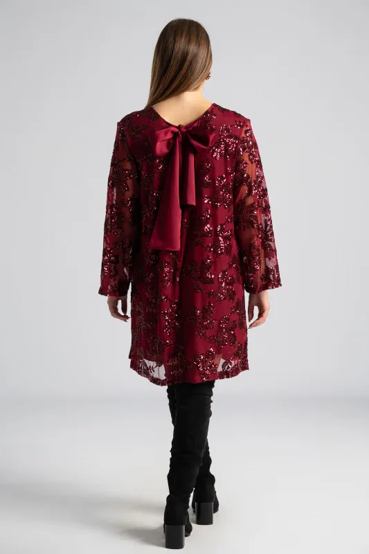 Φόρεμα Παγιέτα Φιόγκο Πλάτη