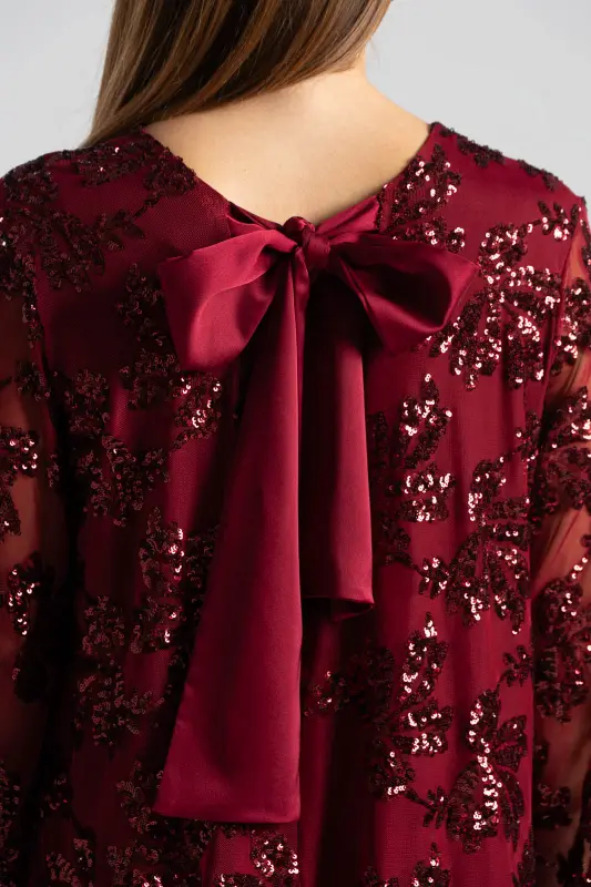 Φόρεμα Παγιέτα Φιόγκο Πλάτη