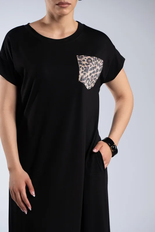 Φόρεμα Παγιέτες Leopard Τσέπη