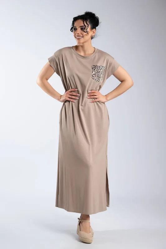 Φόρεμα Παγιέτες Leopard Τσέπη