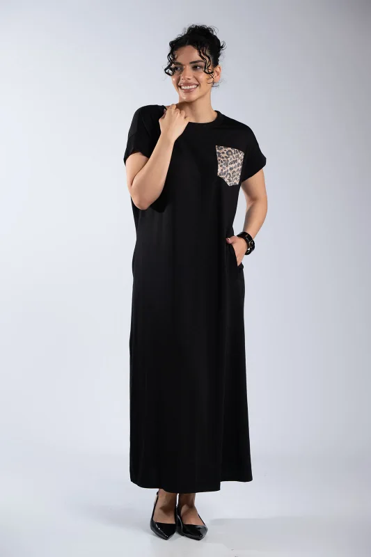 Φόρεμα Παγιέτες Leopard Τσέπη