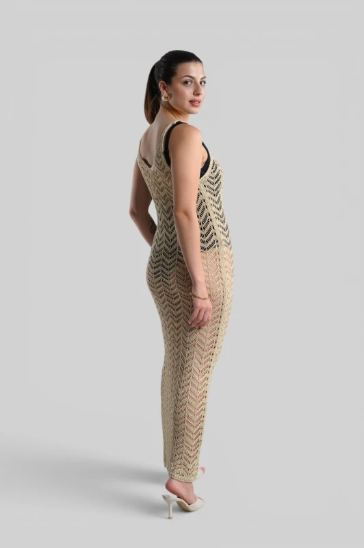 Dress Knitted With Gold Thread