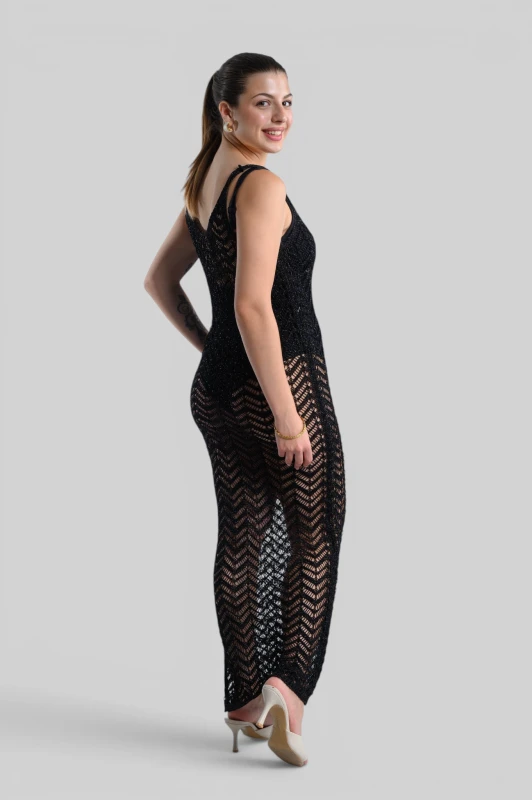 Dress Knitted With Gold Thread