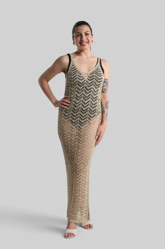 Dress Knitted With Gold Thread