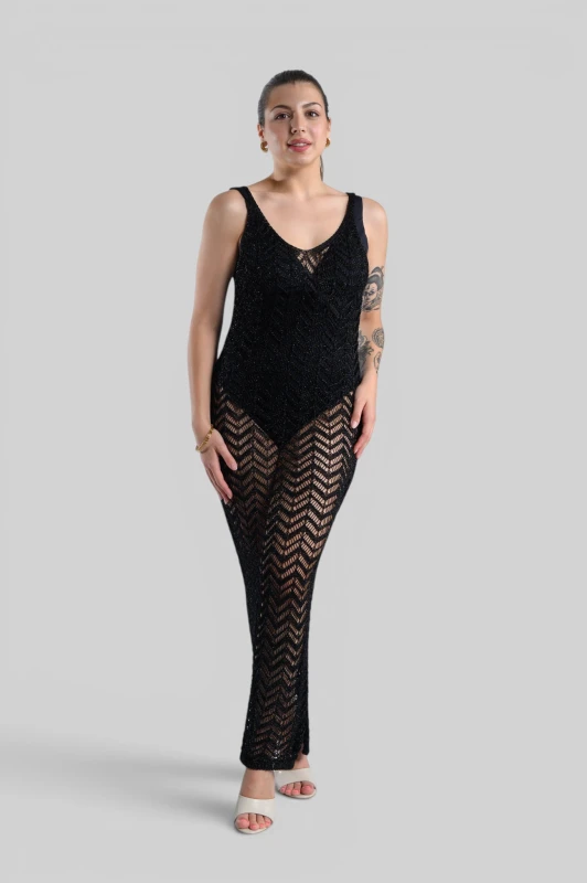 Dress Knitted With Gold Thread