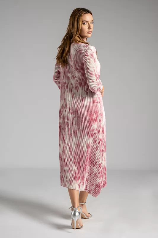 Pleated Dress Floral Pink