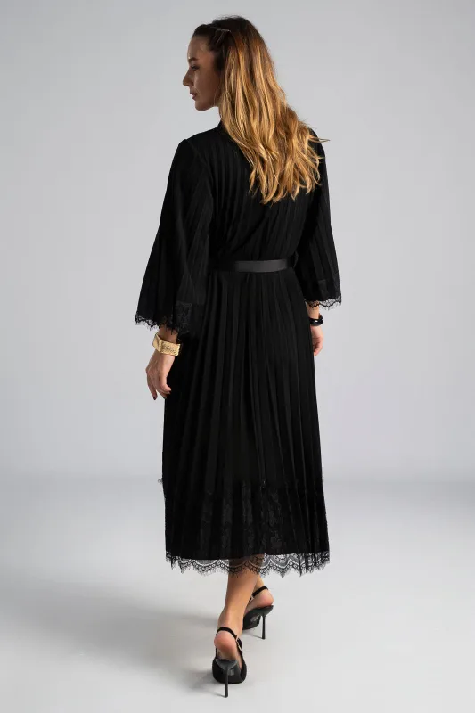 Φόρεμα Πλισέ Λεπτομέρεια Δαντέλα