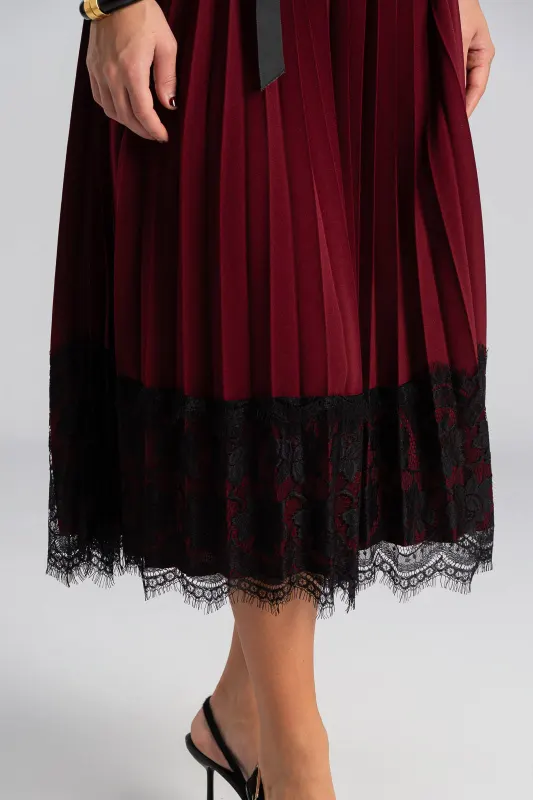 Φόρεμα Πλισέ Λεπτομέρεια Δαντέλα