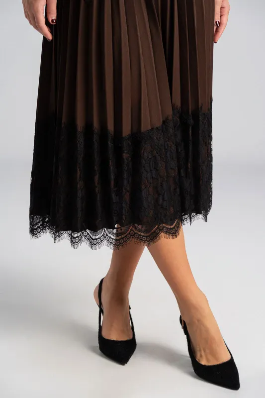 Φόρεμα Πλισέ Λεπτομέρεια Δαντέλα