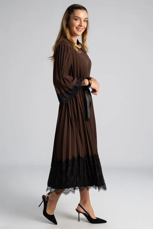 Φόρεμα Πλισέ Λεπτομέρεια Δαντέλα