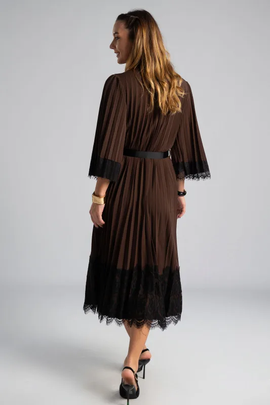 Φόρεμα Πλισέ Λεπτομέρεια Δαντέλα