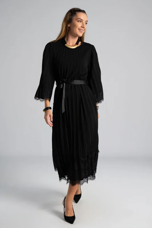 Φόρεμα Πλισέ Λεπτομέρεια Δαντέλα