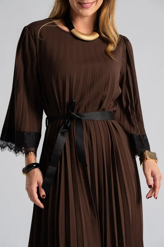 Φόρεμα Πλισέ Λεπτομέρεια Δαντέλα