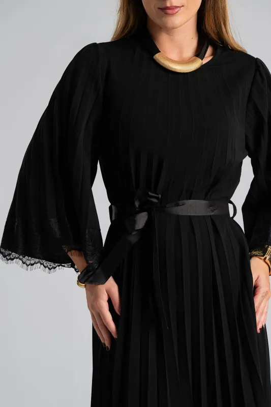 Φόρεμα Πλισέ Λεπτομέρεια Δαντέλα