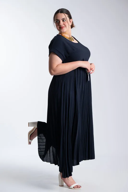 Φόρεμα Πλισέ Υφασματινη Εμπριμέ Ζώνη