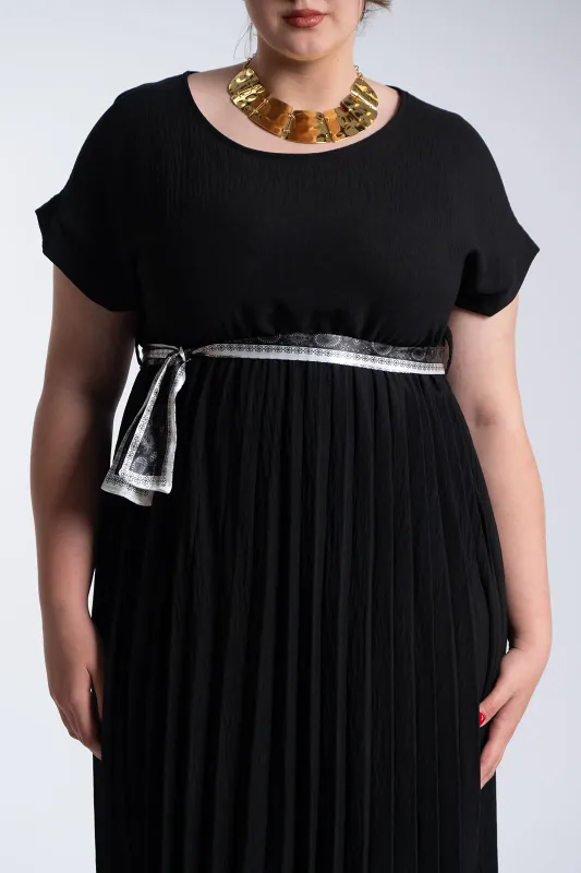 Φόρεμα Πλισέ Υφασματινη Εμπριμέ Ζώνη