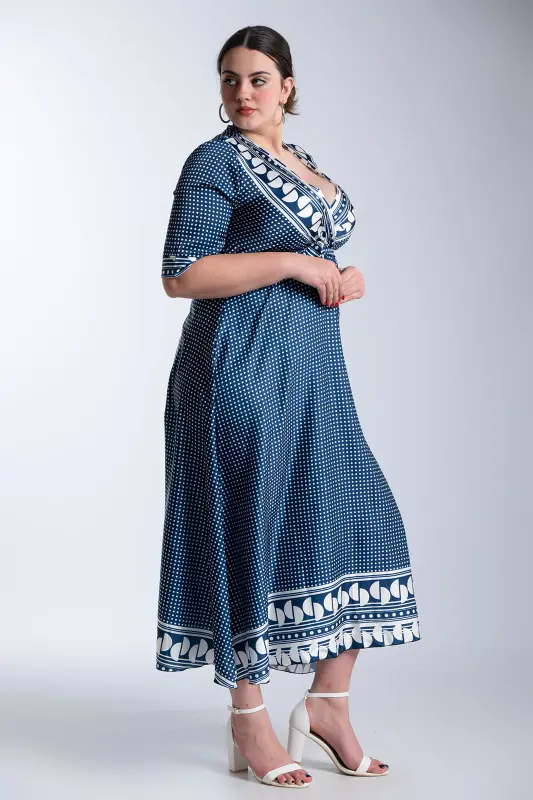 Φόρεμα Πουά Κρουαζέ Maxi