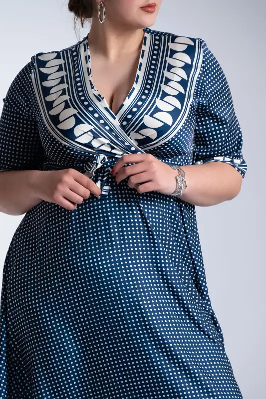 Φόρεμα Πουά Κρουαζέ Maxi