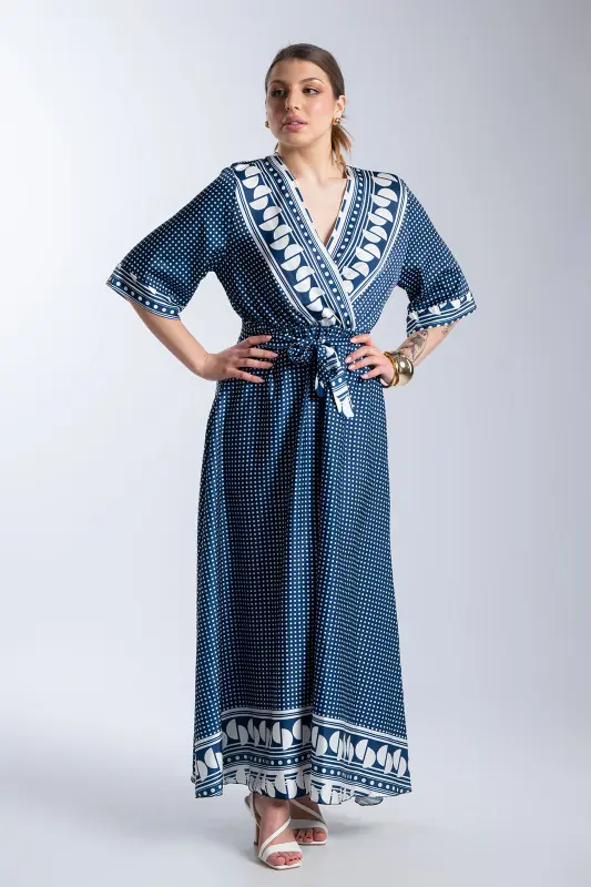 Φόρεμα Πουά Κρουαζέ Maxi