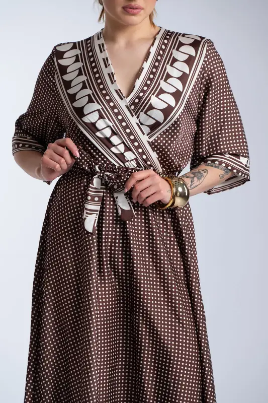 Φόρεμα Πουά Κρουαζέ Maxi