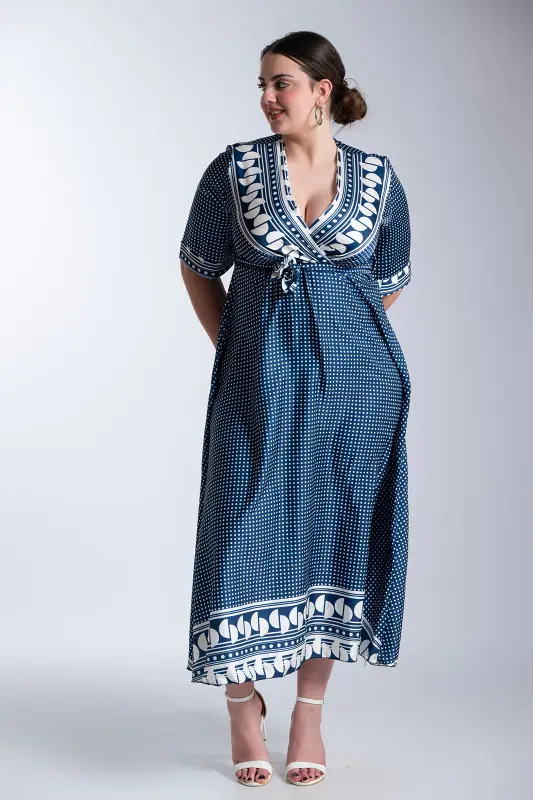 Φόρεμα Πουά Κρουαζέ Maxi