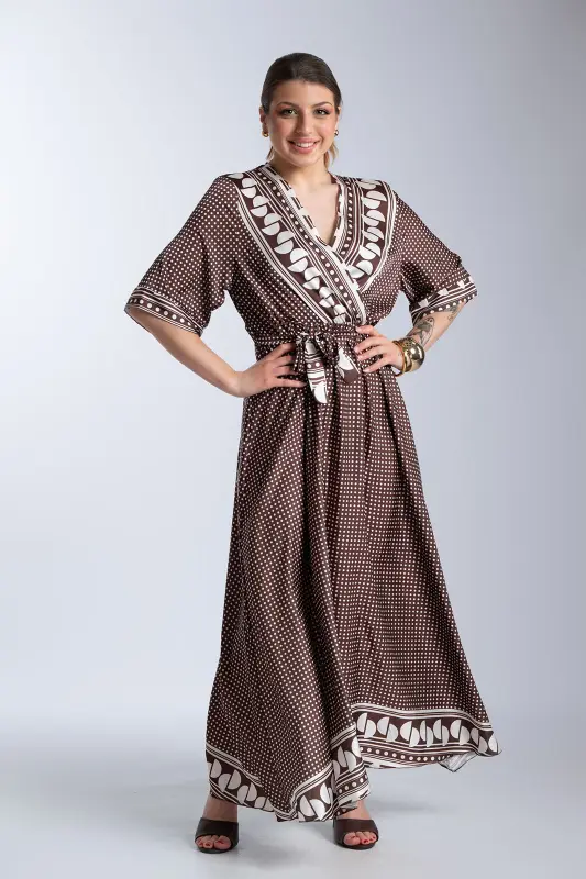 Φόρεμα Πουά Κρουαζέ Maxi