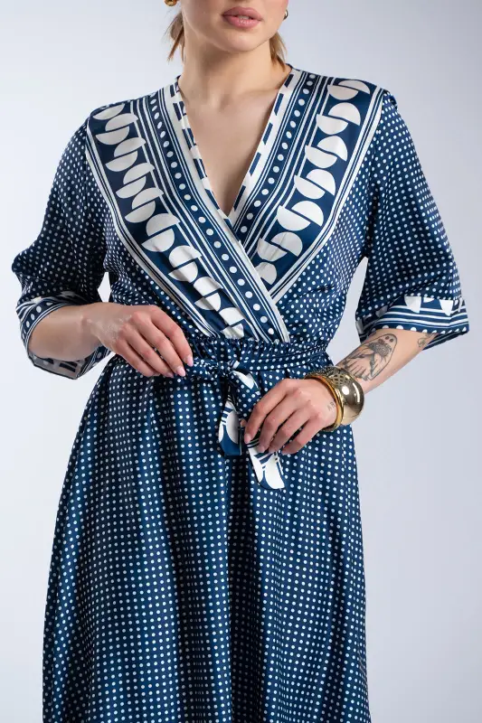 Φόρεμα Πουά Κρουαζέ Maxi