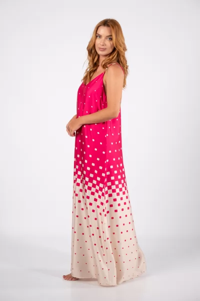 Dress Square Fuchsia  dot 