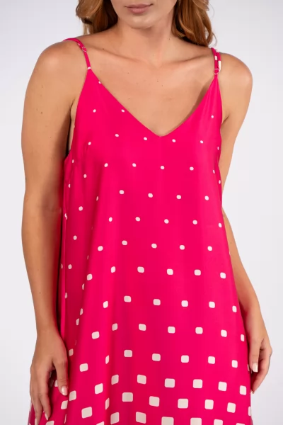 Dress Square Fuchsia  dot 