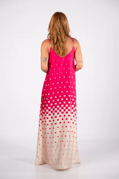Dress Square Fuchsia  dot 