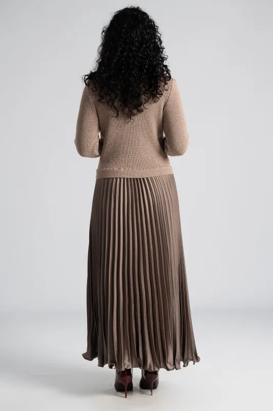 Φόρεμα Πουλόβερ Με Πλισέ Φούστα