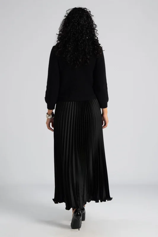 Φόρεμα Πουλόβερ Με Πλισέ Φούστα