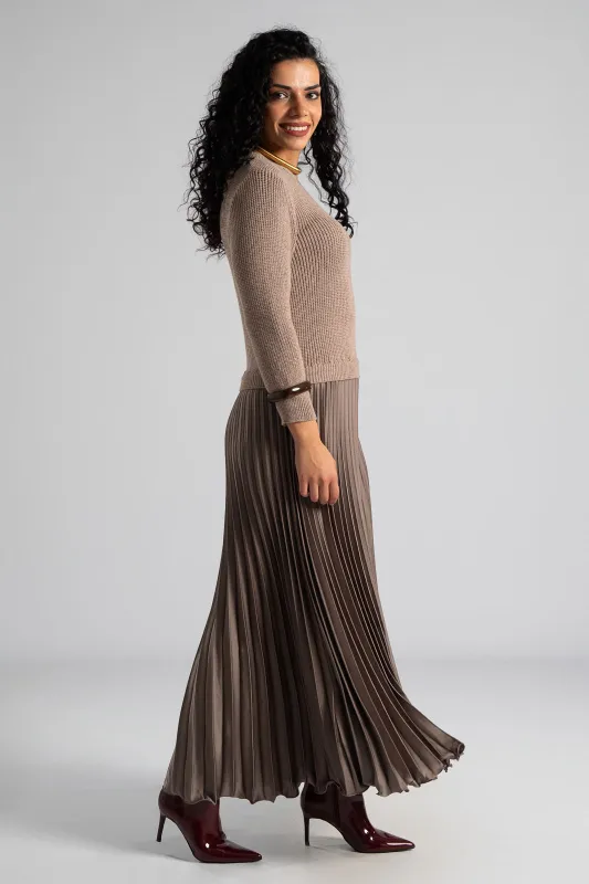 Φόρεμα Πουλόβερ Με Πλισέ Φούστα