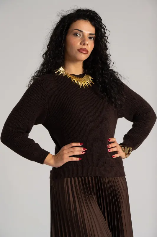 Dress Sweater With Pleated Skirt