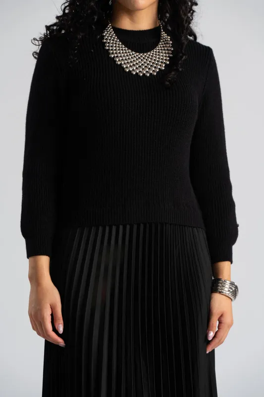 Φόρεμα Πουλόβερ Με Πλισέ Φούστα