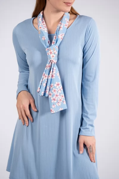Dress Rib Scarf Light Blue