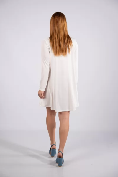 Φόρεμα Rib Φουλάρι Λευκό