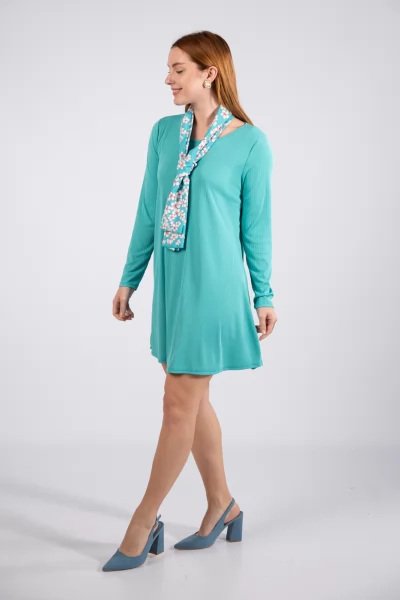 Dress Rib Scarf Turquoise