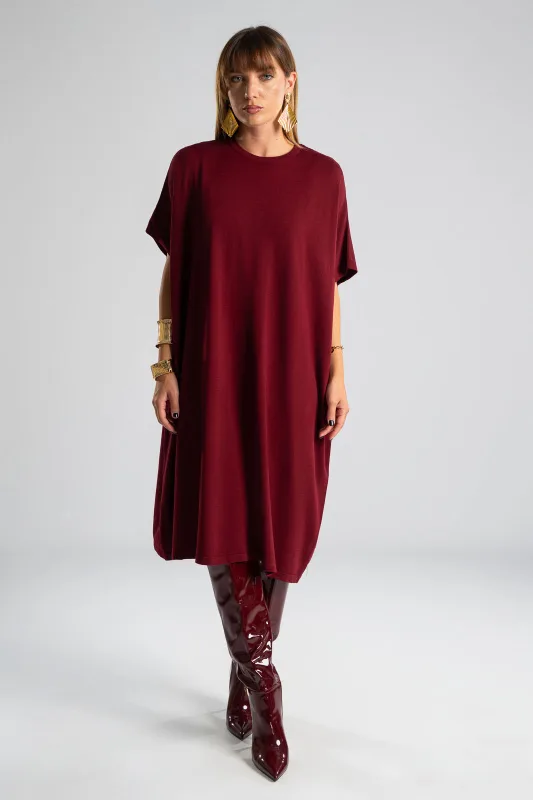Short Sleeve Rib Dress, Solid Color