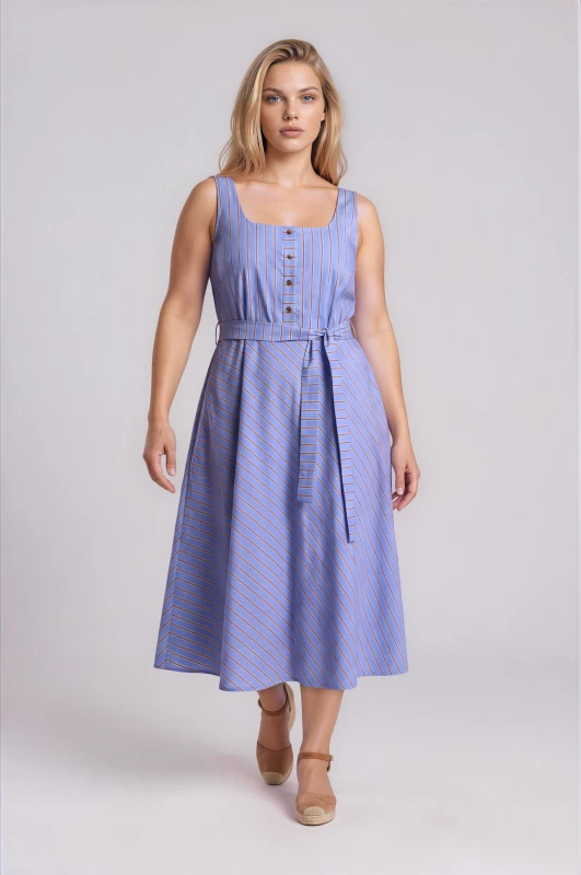 Dress Striped with Buttons