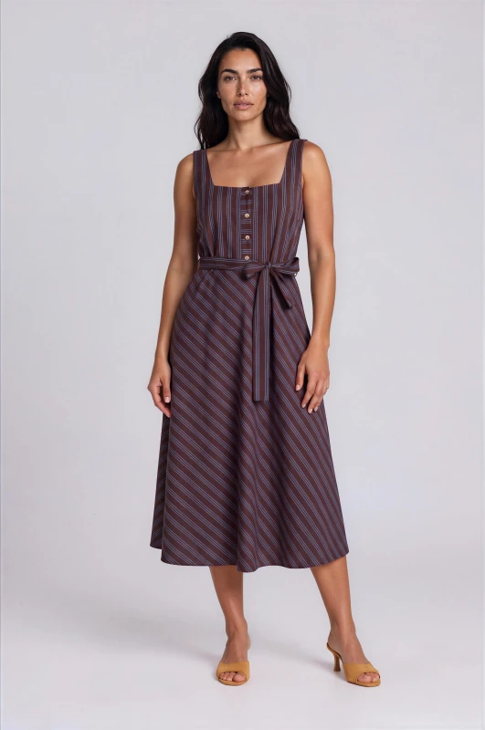 Dress Striped with Buttons