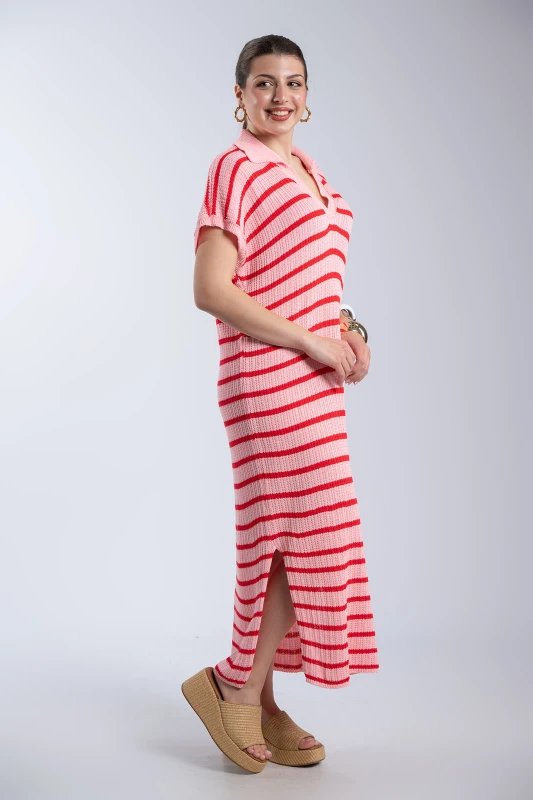 Striped Sleeveless Knitted Dress 